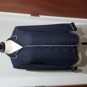 Banana Republic Navy blue shirt with white piping XS